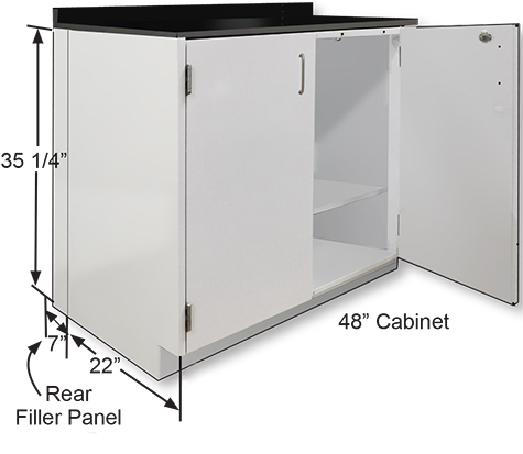Uniline Laboratory Furniture, Overhead Storage Cabinets Size